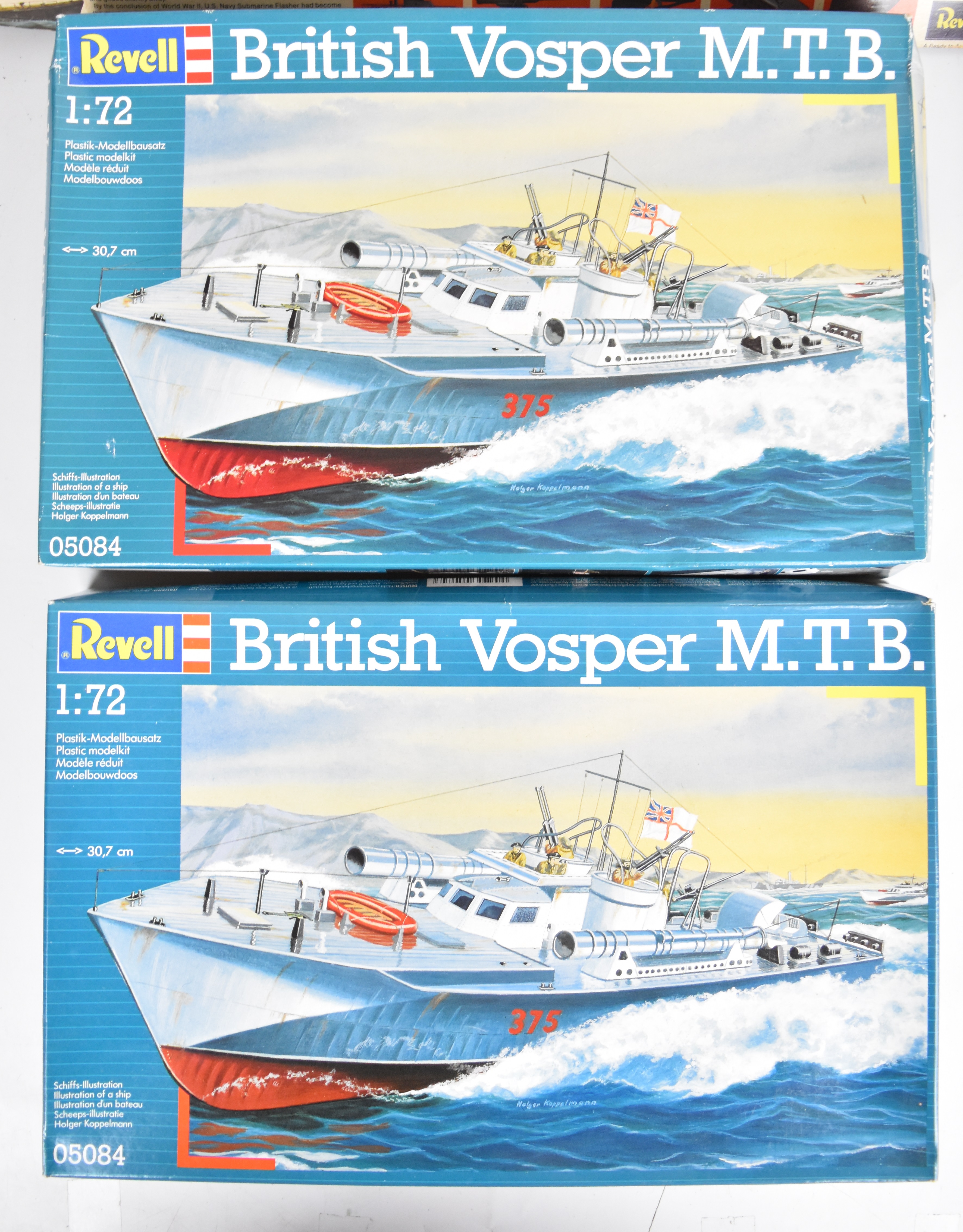 Six Revell 1:72 and 1:570 scale plastic model military ships, boats and submarines to include - Image 3 of 4