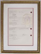 Winston Churchill signature on document embossed with The Common Seal of the Church Commissioners,