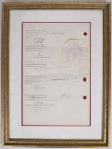 Winston Churchill signature on document embossed with The Common Seal of the Church Commissioners,