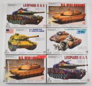 Six World Famous Motorised Tanks Series 1:48 scale motor driven plastic model kits to include US