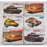 Six World Famous Motorised Tanks Series 1:48 scale motor driven plastic model kits to include US