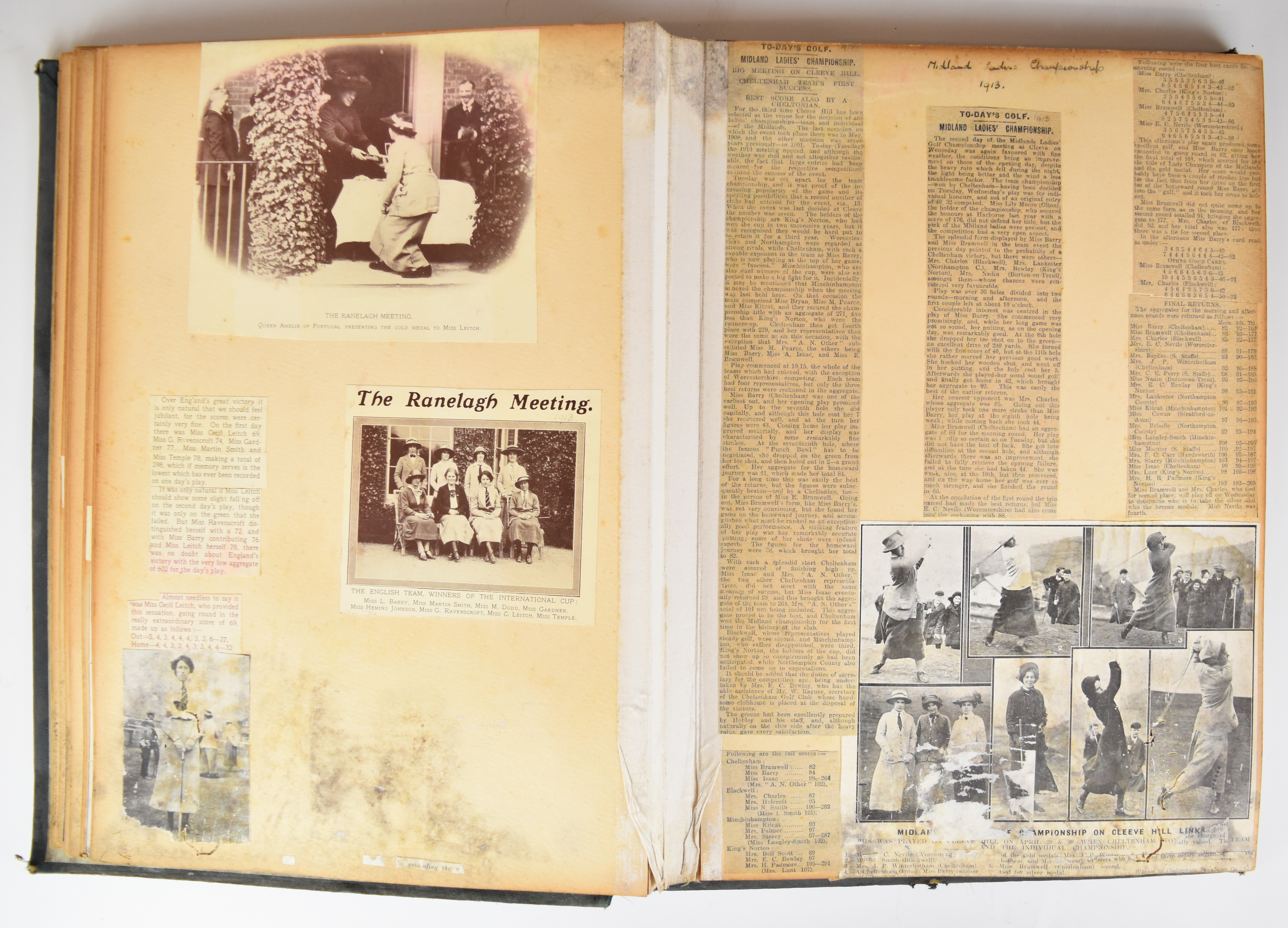 Golfing interest scrapbook c1906-1919 with references and images relating to Cheltenham ladies' - Image 4 of 6