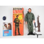 Palitoy Action Man 'Action Soldier' doll with clothing accessories and official equipment manual,