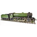 Bassett-Lowke tinplate or pressed steel clockwork 0 gauge 2-6-0 LNER locomotive, 33, in green and