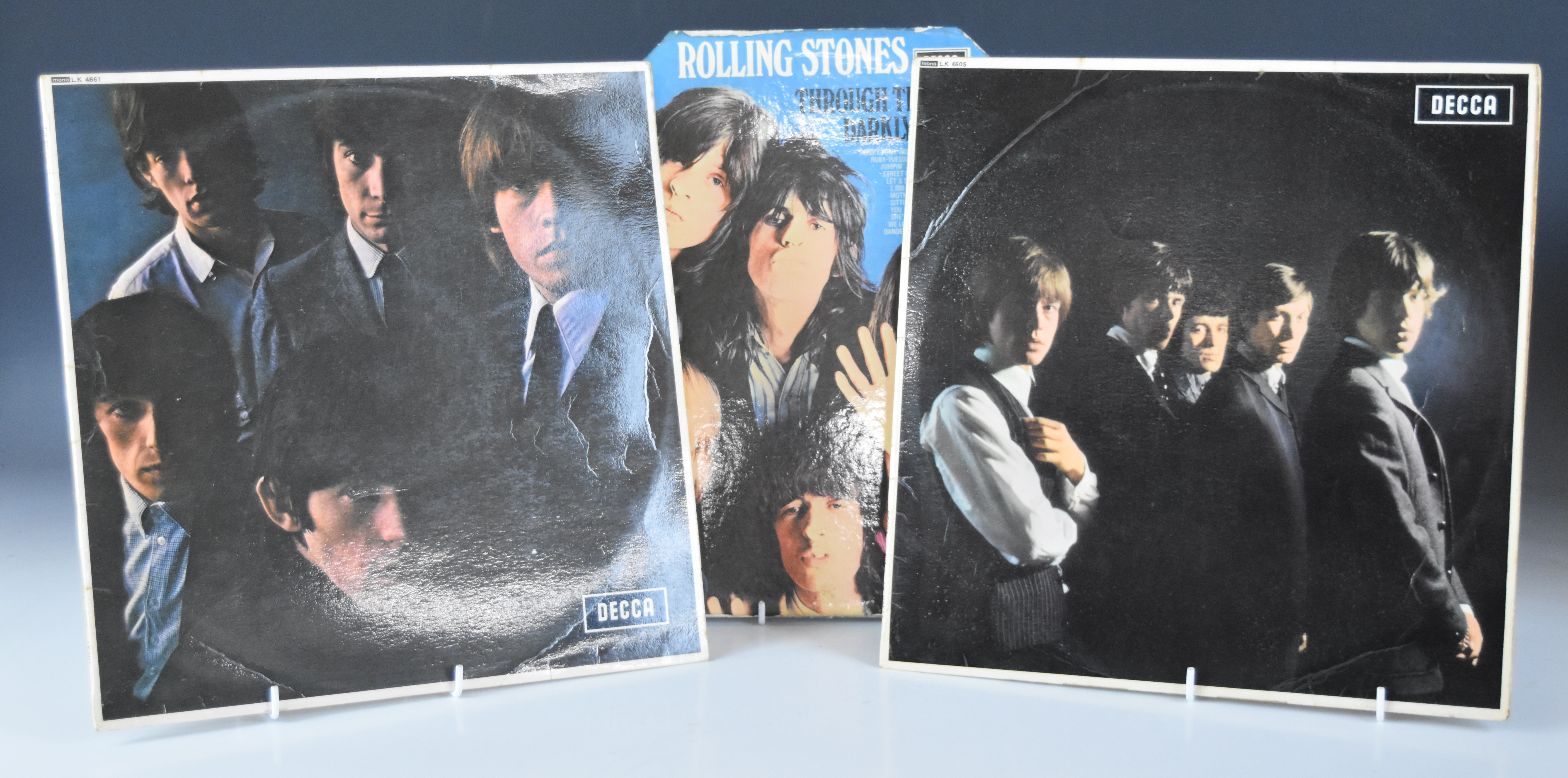 Three Rolling Stone albums comprising hexagonal cover Through The Past Darkly (LK5019) stereo, The