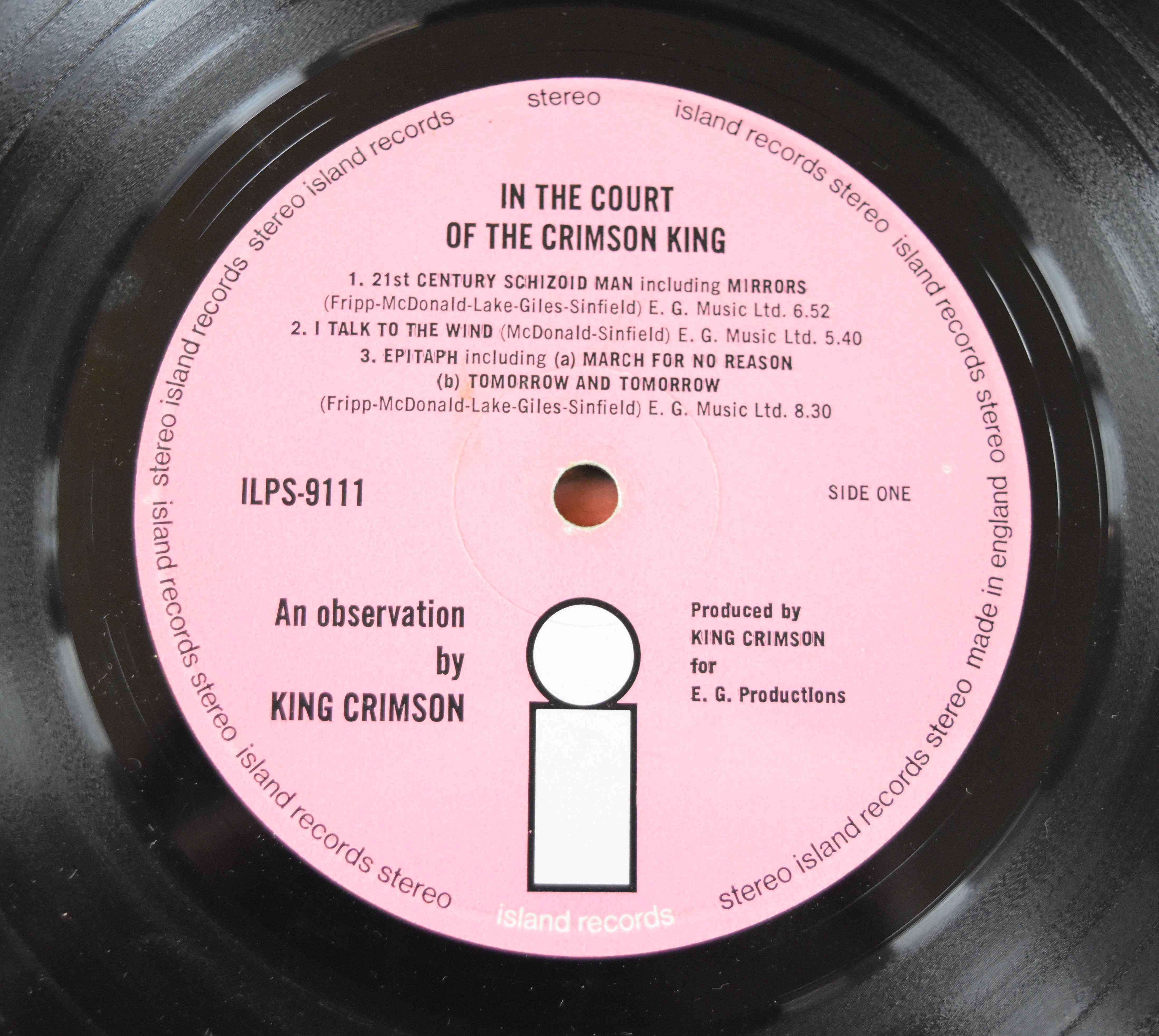 King Crimson In The Court Of The Crimson King (LPS 9111) Island UK first pressing with pink label, - Image 4 of 4