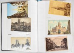 Album of topographical postcards including Wiltshire, Dorset, Swindon, Wooten Bassett, Chippenham,
