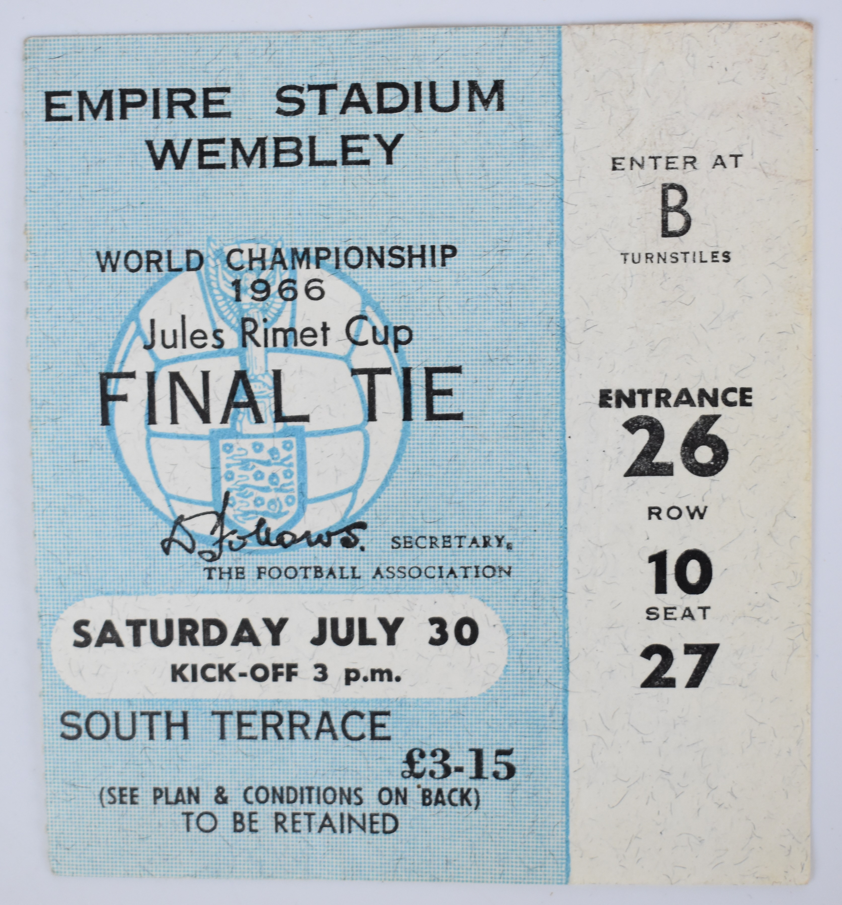 1966 Jules Rimet Cup World Championship football programme and ticket for the final tie England v - Image 5 of 8