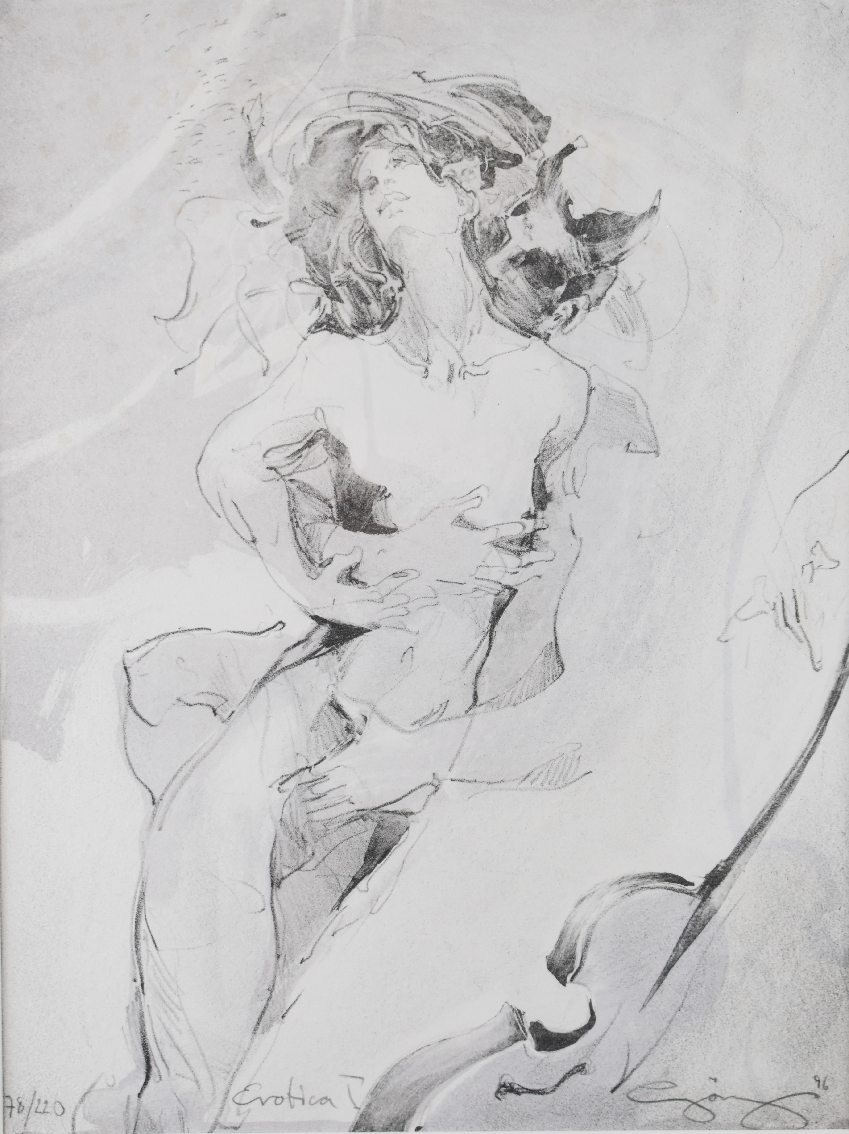 Jurgen Gorg (German, born 1951) signed limited edition (78/220) etching Erotica I, titled,