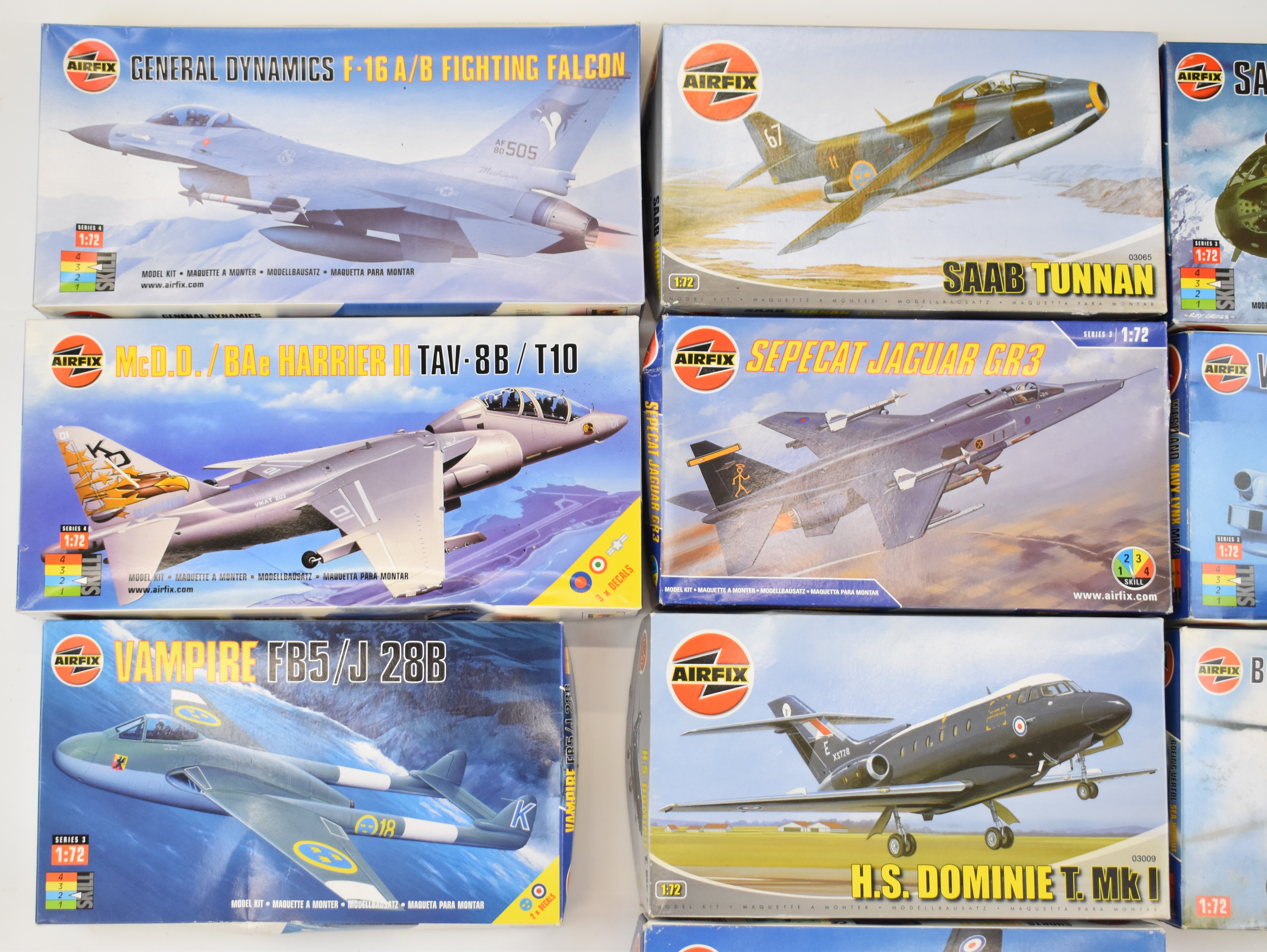 Ten Airfix 1:72 scale plastic model aircraft kits to include Saab Tunnan 03065, Vampire FB5/J 28B - Image 2 of 5