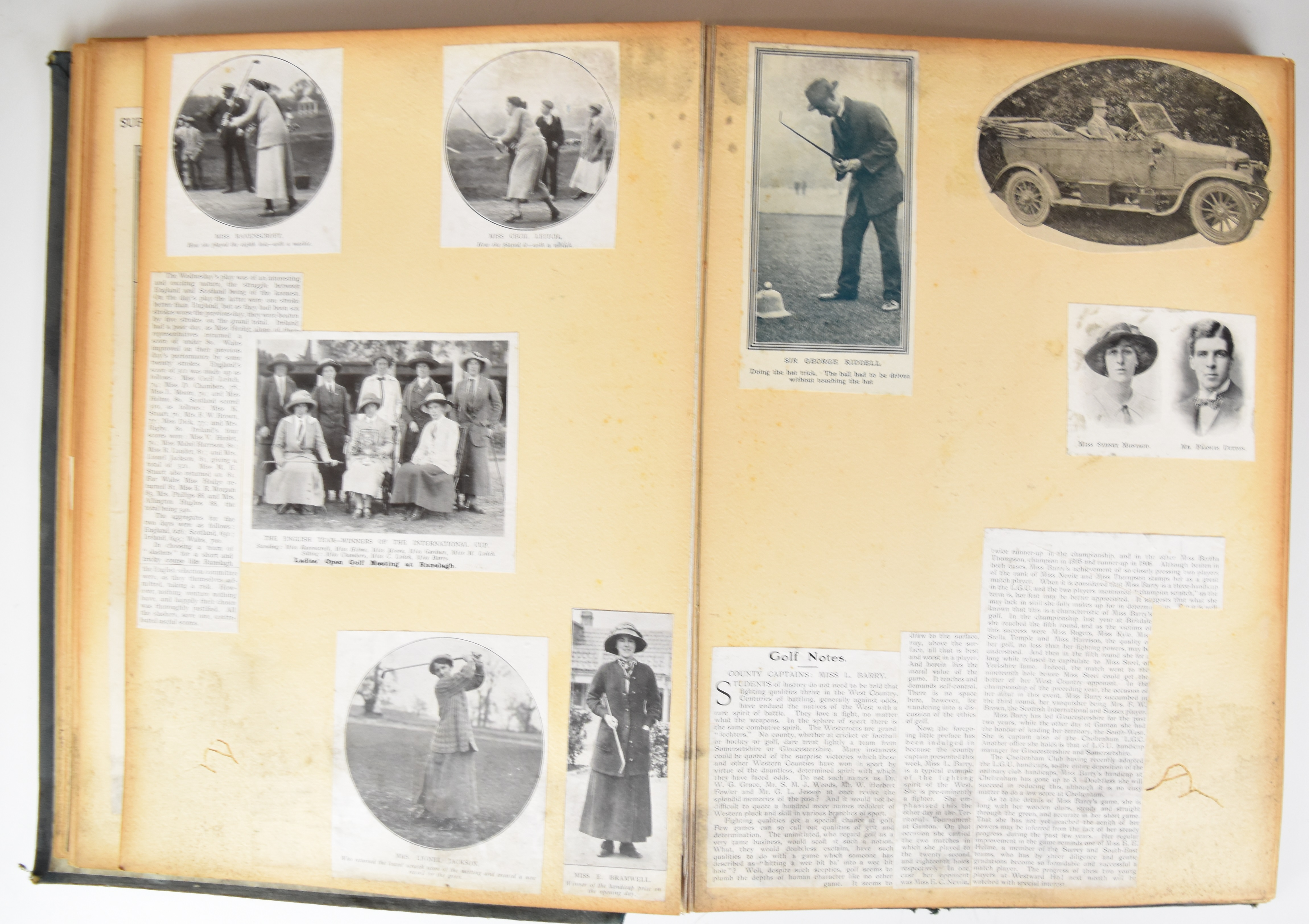 Golfing interest scrapbook c1906-1919 with references and images relating to Cheltenham ladies' - Image 3 of 6