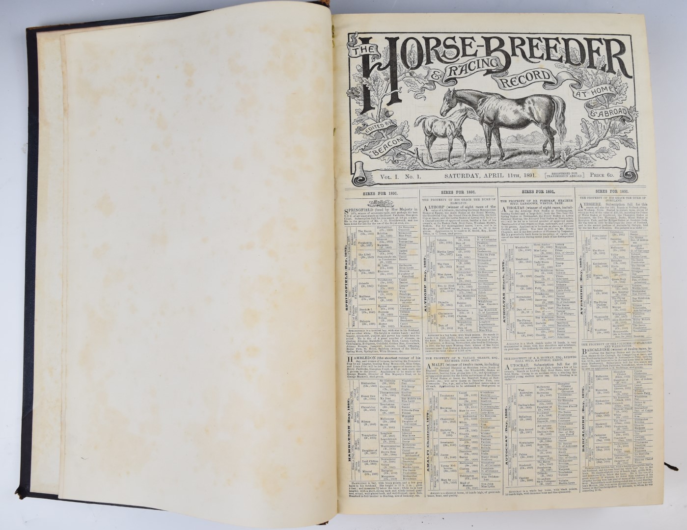 The Horse-Breeder & Racing Record at Home & Abroad Edited by 'Beacon' Volumes 1-6 numbers 1–186, - Image 2 of 4
