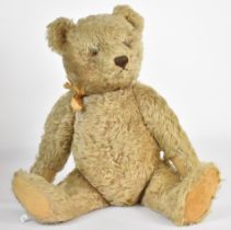 Steiff Teddy bear c.1950's with blonde mohair, cloth pads, disc joints, growler, stitched snout,