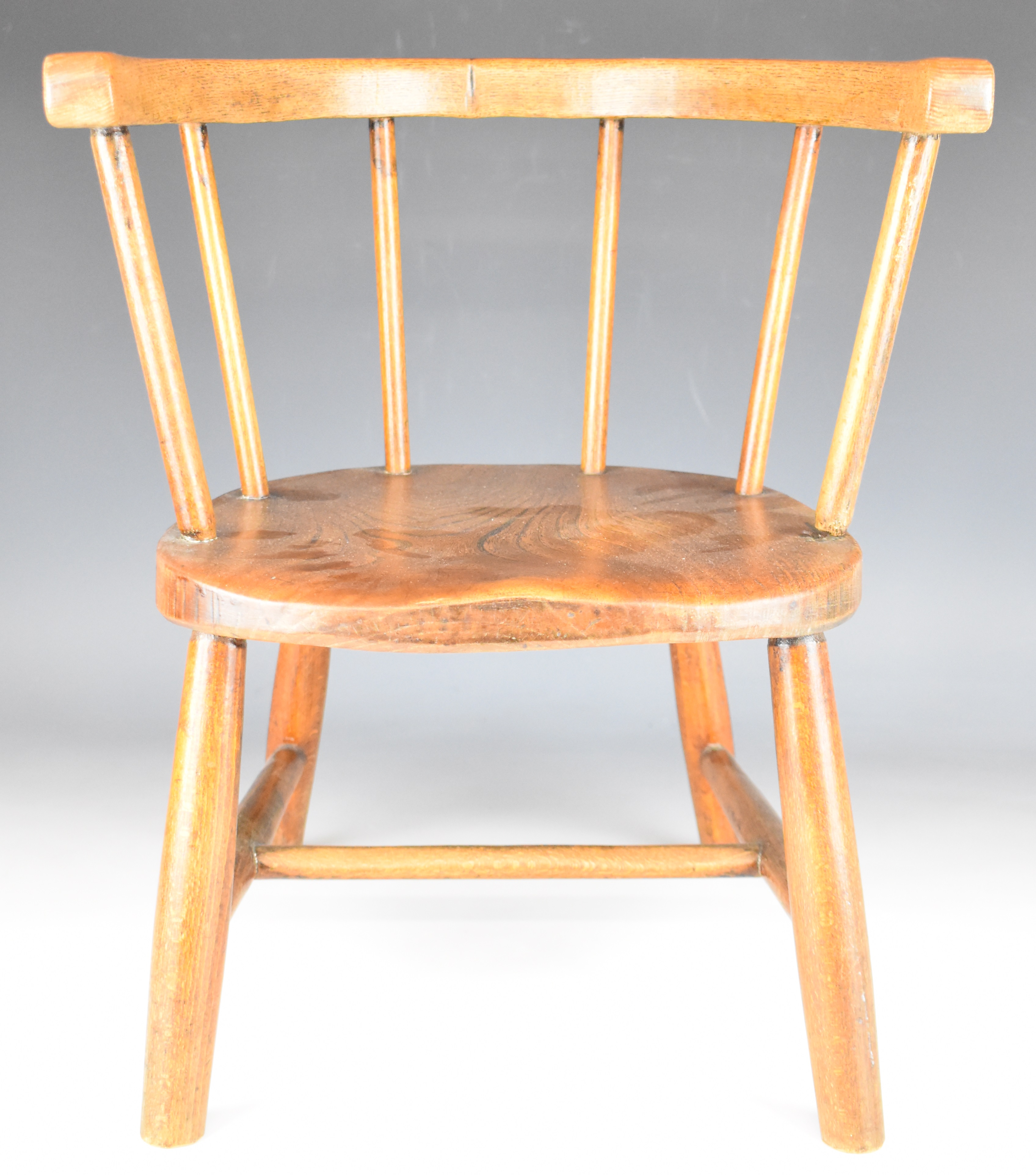 19thC children's elm seated chair, height 43cm - Image 2 of 3