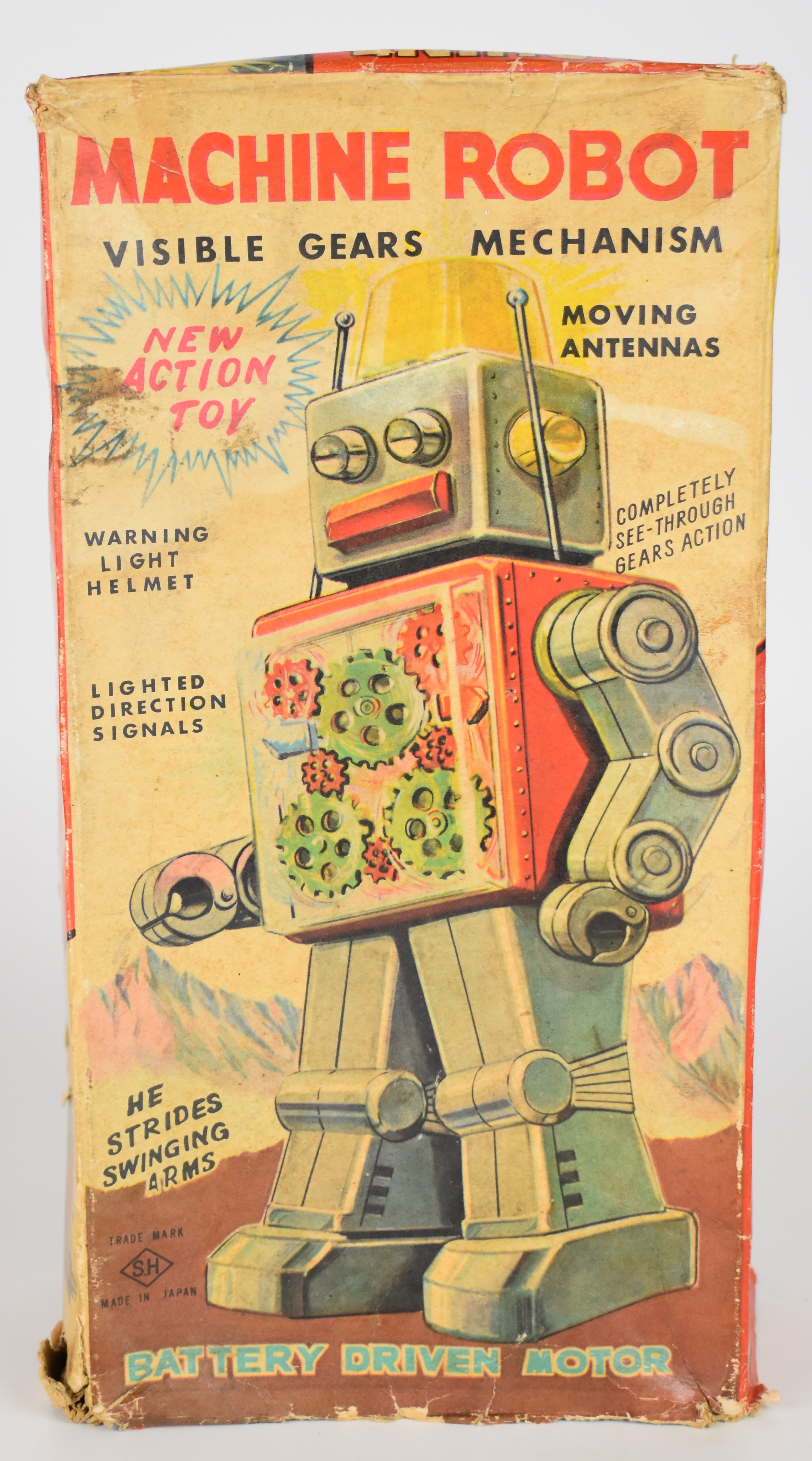 Japanese battery operated tinplate 'Machine Robot' by Horikawa (SH Toys) with visible gear - Image 9 of 12