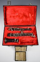 Evette 1970s wooden oboe, in original case.