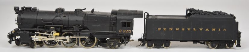 Westside Model Company painted brass H0 scale Pennsylvania 4-6-2 steam locomotive, K-5, in