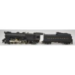 Westside Model Company painted brass H0 scale Pennsylvania 4-6-2 steam locomotive, K-5, in