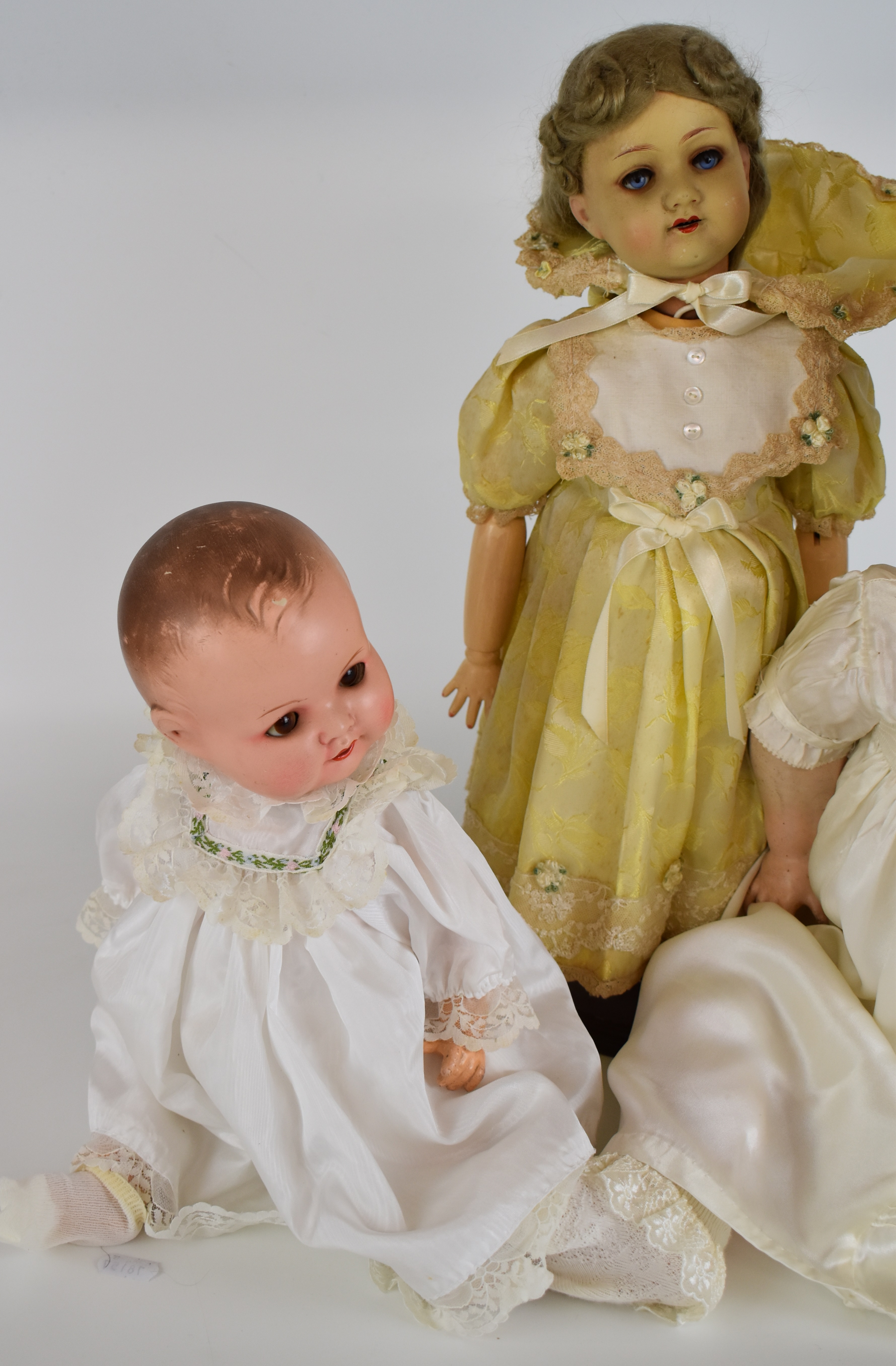 Three Armand Marseille bisque headed dolls with weighted eyes, articulated limbs, painted features - Image 2 of 7