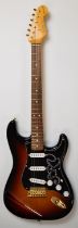 Fender Stevie Ray Vaughan SRV Signature Series Stratocaster electric guitar in 3 tone sunburst