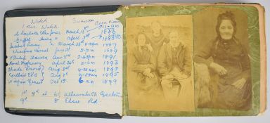 Edwardian / WW1 and later album of cuttings, missives, photographs, watercolours including naval