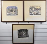 Graham Clarke (born 1941) three signed limited edition coloured etchings from the Nativity set,