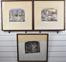 Graham Clarke (born 1941) three signed limited edition coloured etchings from the Nativity set,