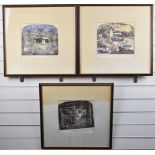 Graham Clarke (born 1941) three signed limited edition coloured etchings from the Nativity set,