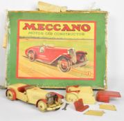 Meccano Constructor Car No1, with extra parts to convert the car into a closed or drop head car,