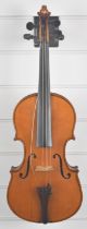 German 1920s two-piece back violin bearing the label Carl Meyer Voigtlandiches Fabrikat no 2006,