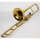 Weltklang (Germany) three valve brass trombone, length 108cm.