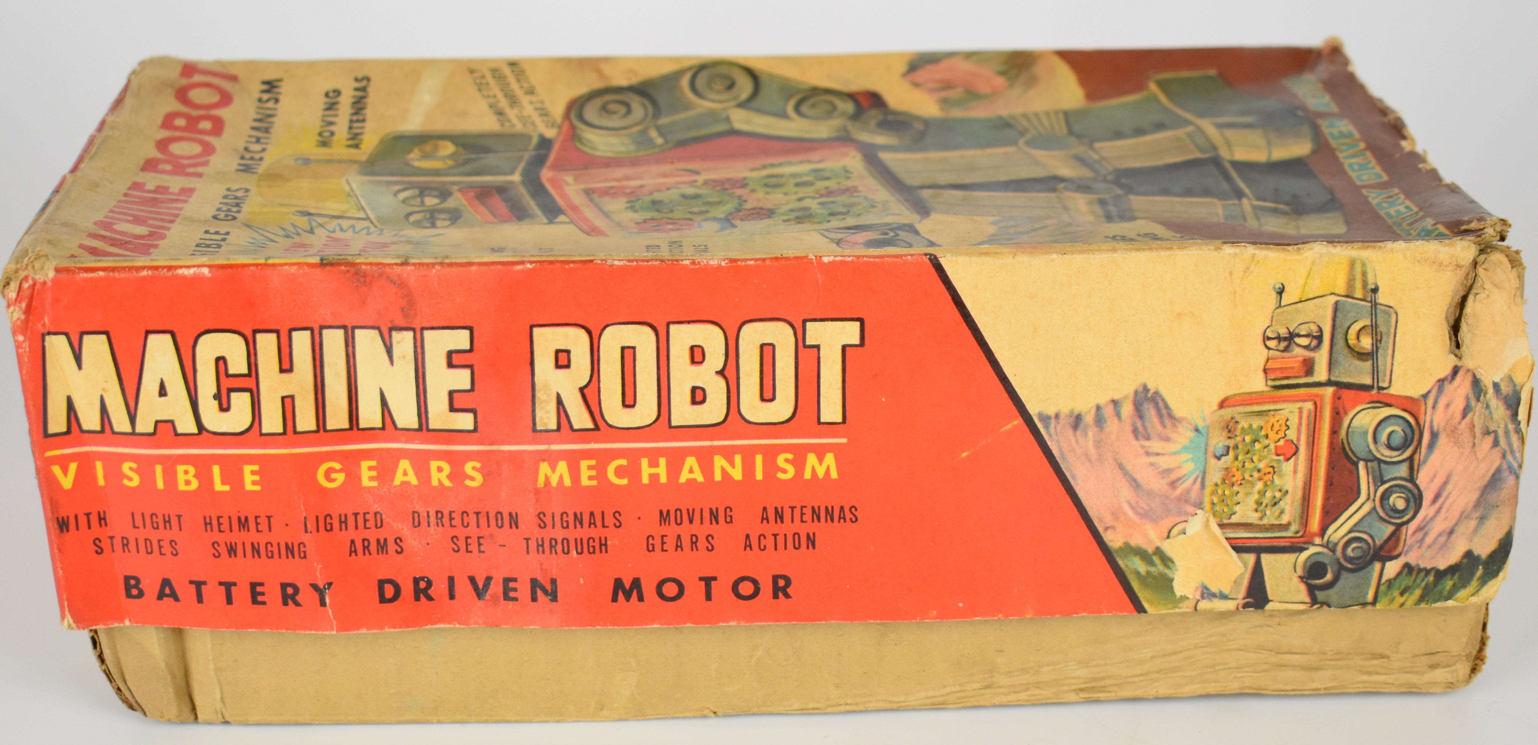 Japanese battery operated tinplate 'Machine Robot' by Horikawa (SH Toys) with visible gear - Image 10 of 12