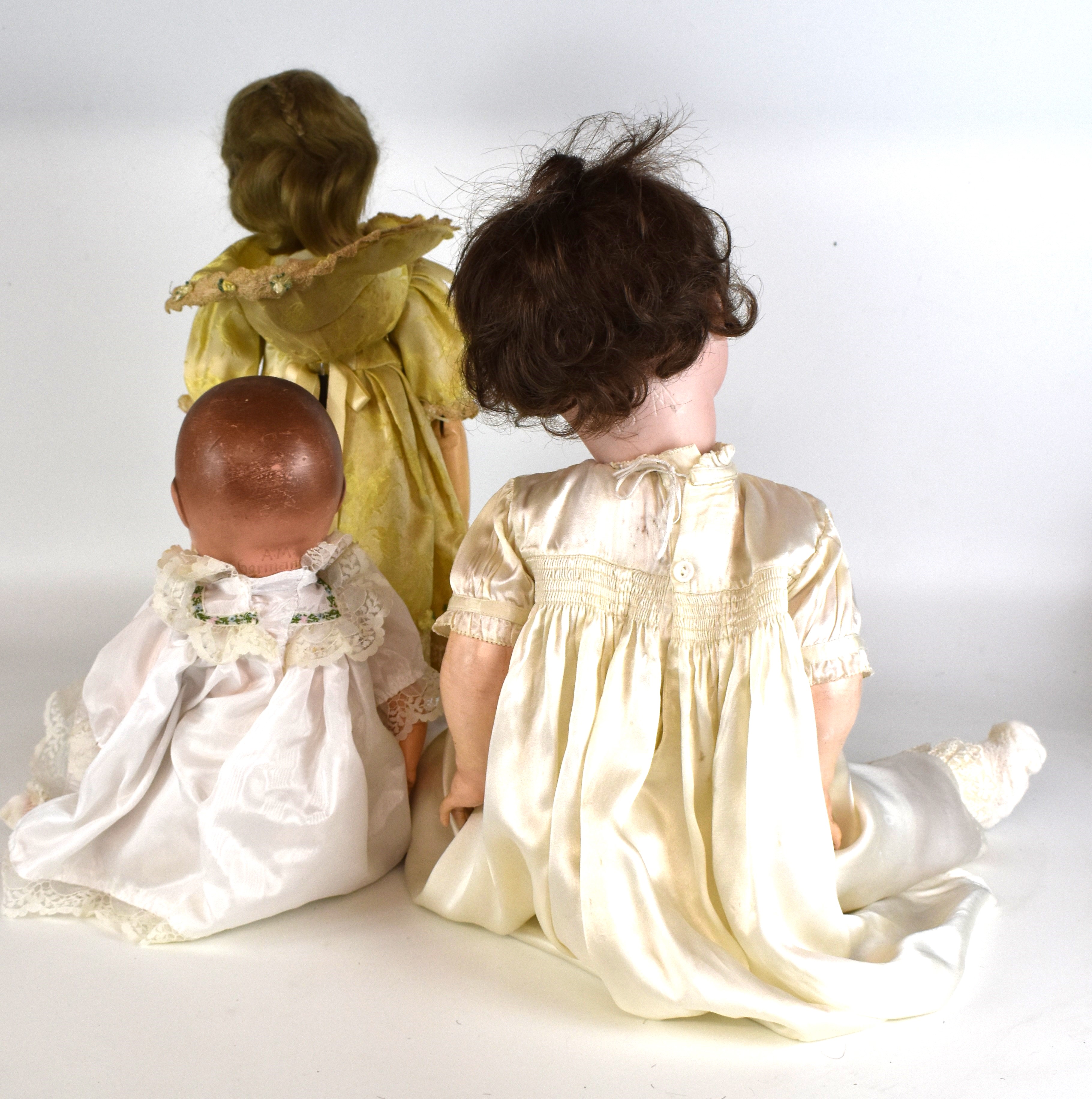 Three Armand Marseille bisque headed dolls with weighted eyes, articulated limbs, painted features - Image 4 of 7