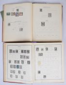 Two Ideal postage stamp albums comprising Vol 1 and Vol 2, very sparsely filled