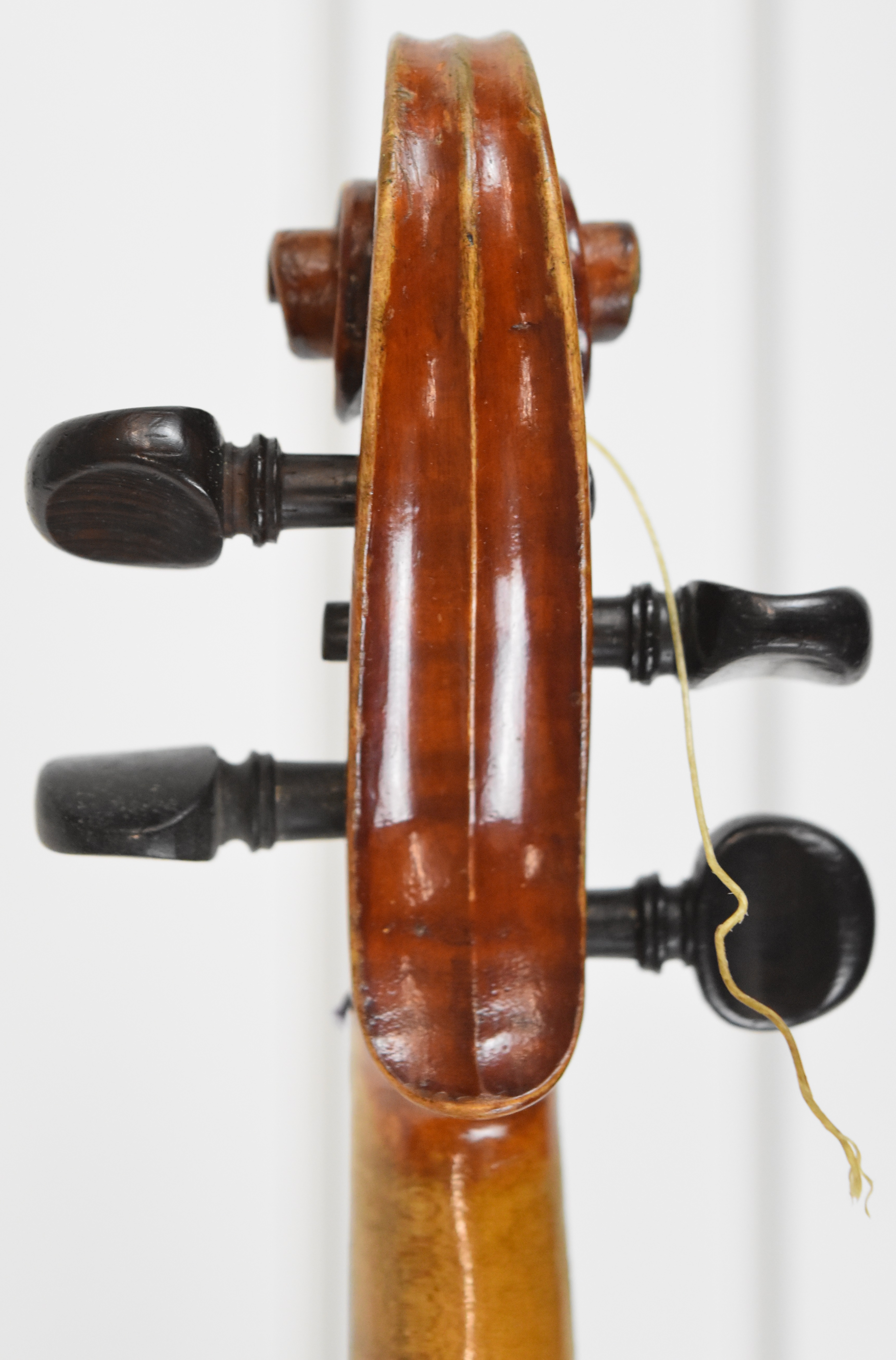 Unnamed 19th century violin with 35.5cm single piece back, in fitted case with bow - Image 7 of 14