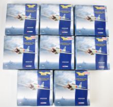 Eight Corgi The Aviation Archive 1:72 scale diecast model aeroplanes, all Mitsubishi A6M2 Zero