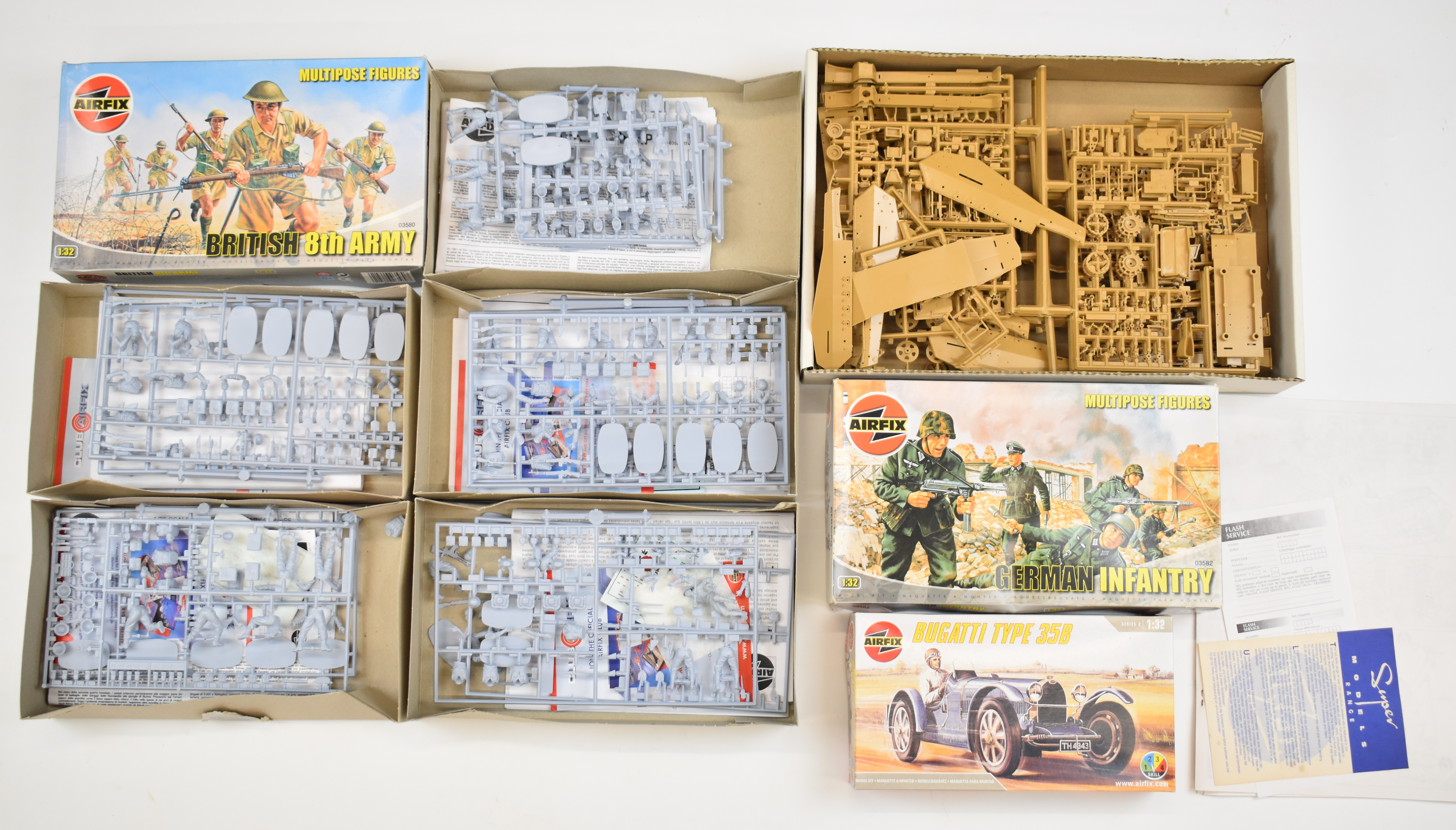Nine Airfix 1:32 scale plastic model kits with mostly WW2 themes to include Rommel's Half Track - Image 2 of 2