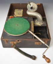Perephone Pixie Grippa wind up picnic gramophone, width 28cm