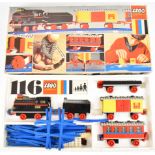 Lego Systems 116 motorised train set, 1967, in original box.