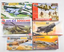 Six Airfix 1:48 scale plastic model aircraft kits to include BAe Sea Harrier FRS-1 05101, Sea