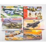 Six Airfix 1:48 scale plastic model aircraft kits to include BAe Sea Harrier FRS-1 05101, Sea