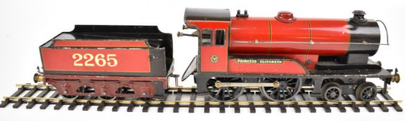 Bassett-Lowke tinplate or pressed steel clockwork 0 gauge 4-4-0 locomotive Princess Elizabeth and