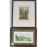 Two Piers Browne (born 1949) signed limited edition coloured etchings, one The Wren (19/50),