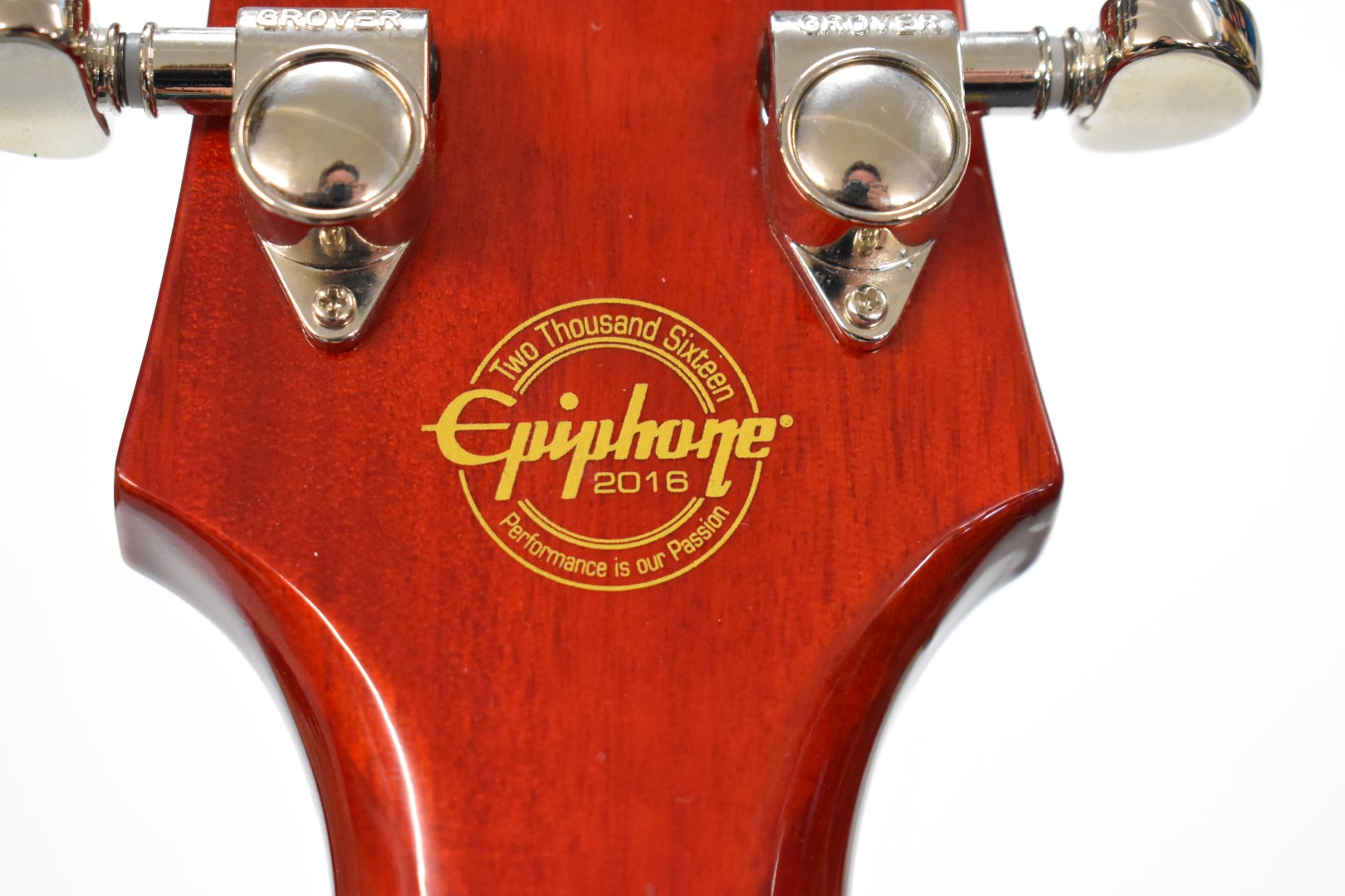 Epiphone Les Paul ES semi-hollow body electric guitar in Cherry Sunburst finish, 22 frets, serial - Image 6 of 7