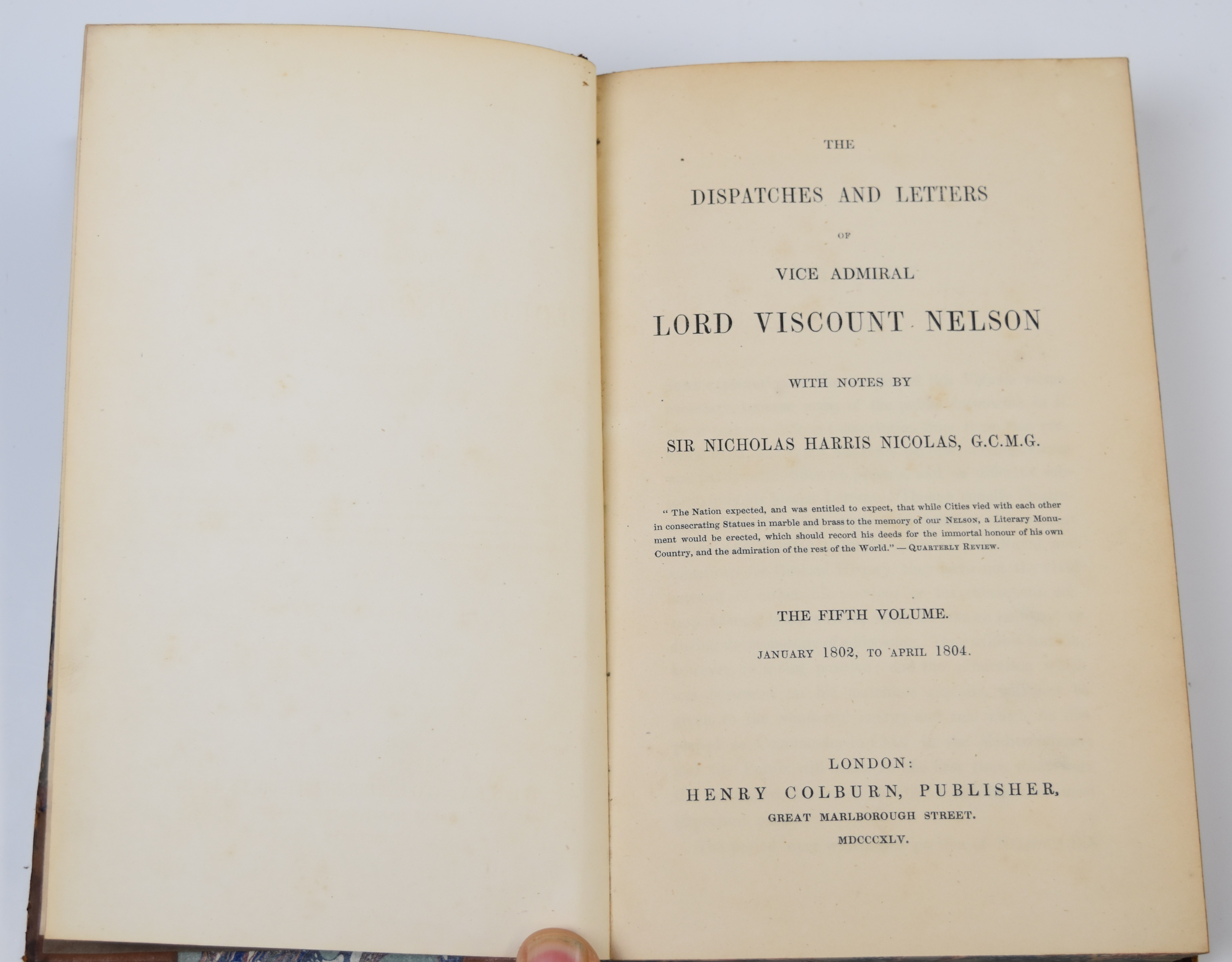 The Despatches & Letters of Vice Admiral Lord Viscount Nelson with Notes by Sir Nicholas Harris - Image 2 of 4