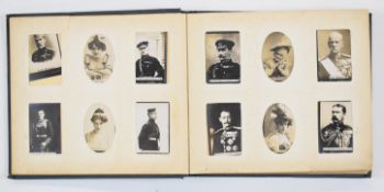Ogden's Photo Album of cigarette cards to include Baden Powell, Queen Victoria, female performers,
