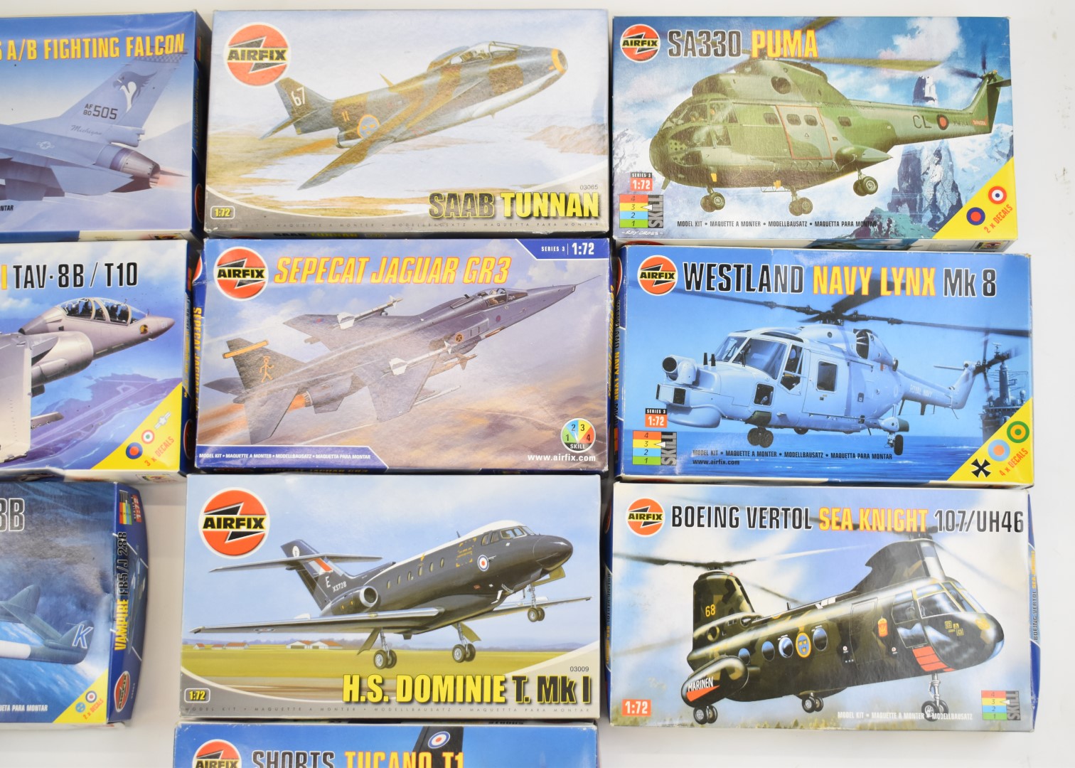 Ten Airfix 1:72 scale plastic model aircraft kits to include Saab Tunnan 03065, Vampire FB5/J 28B - Image 3 of 5