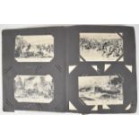 Edwardian / WW1 mostly military postcard album including battle scenes, Zeppelin, Amiens,