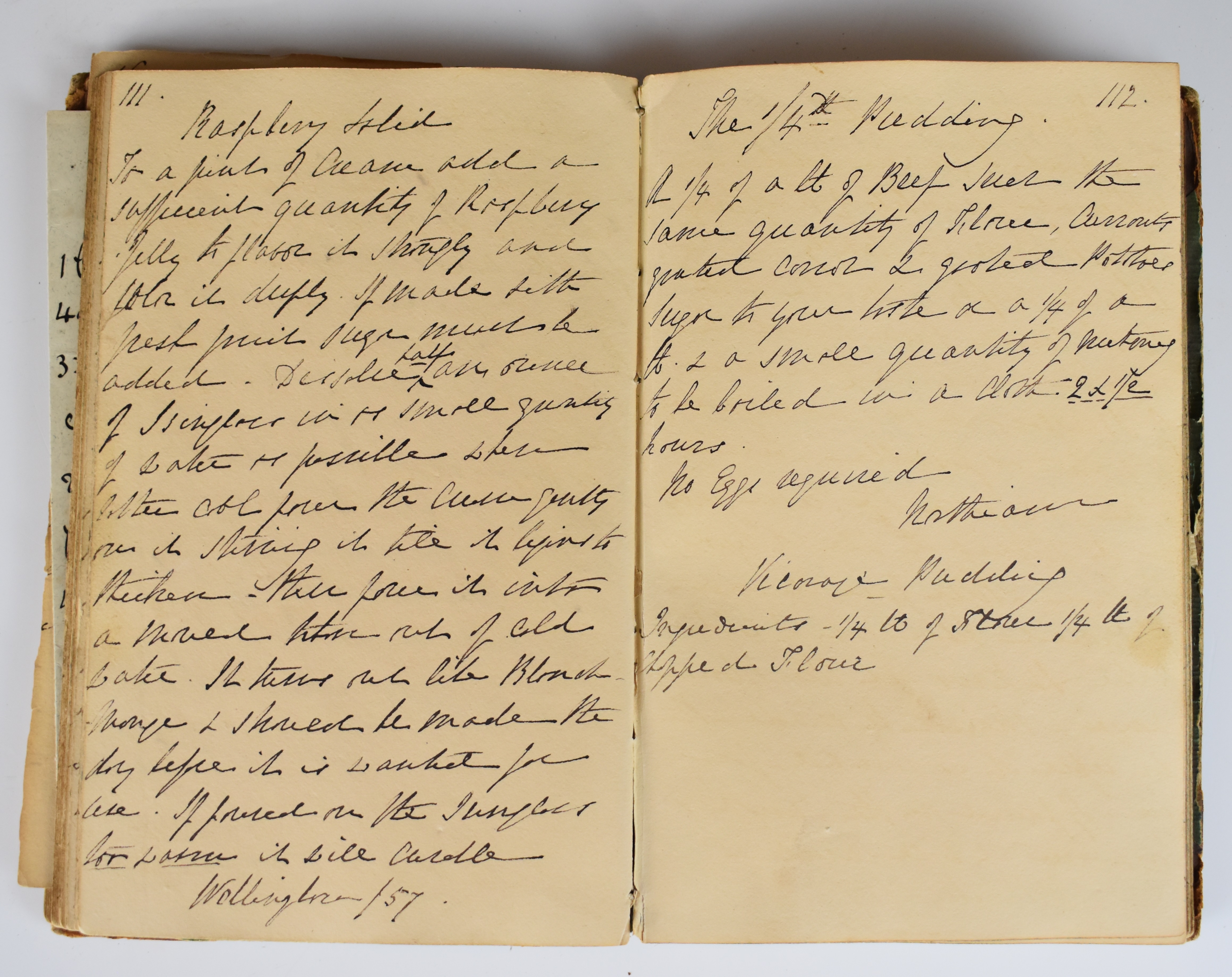 19thC handwritten Recipe Book with pencil date 1843 at front and with an index listing 120 - Image 5 of 5