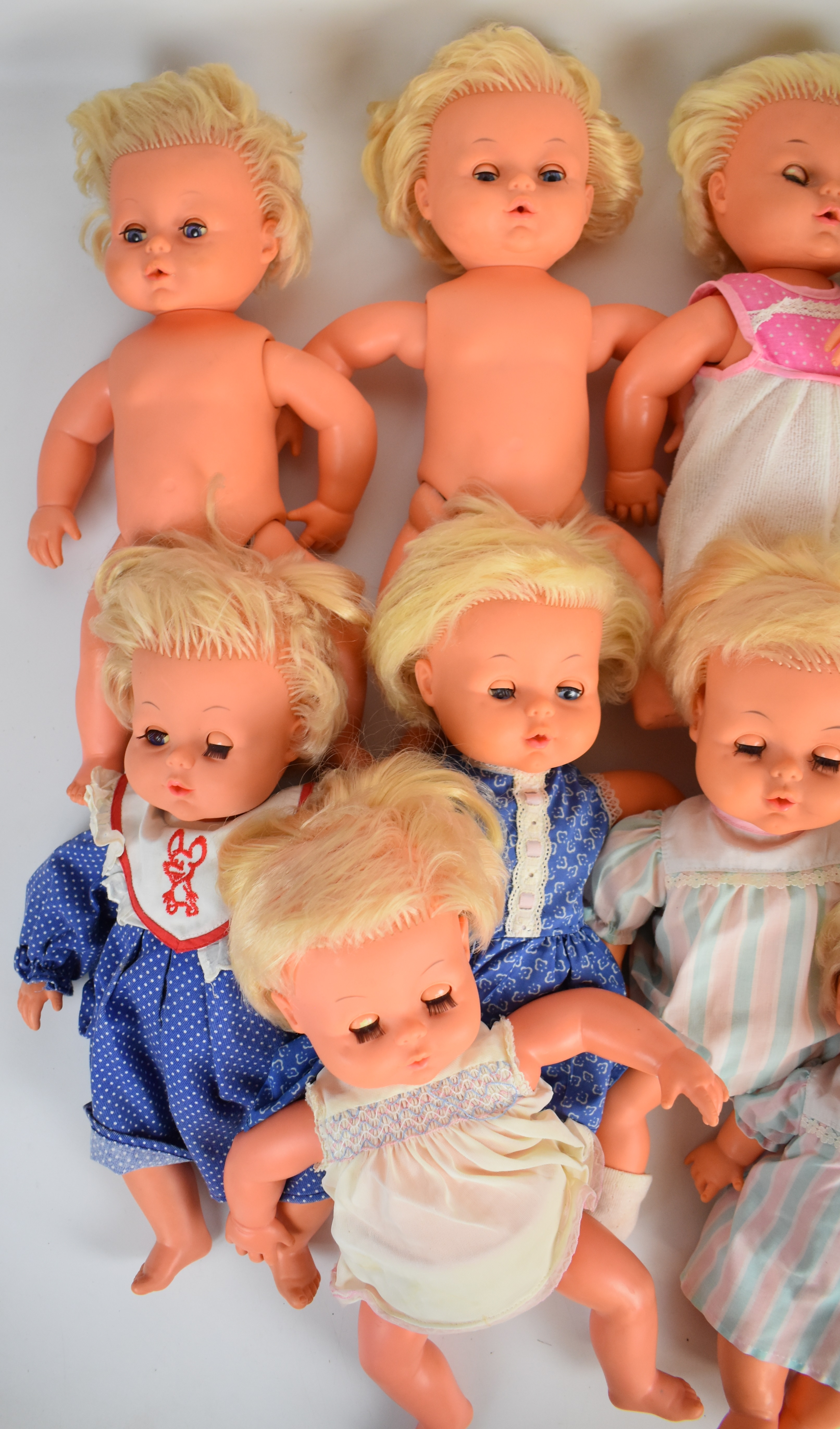 Ten vintage Palitoy Tiny Tears dolls, most in original clothing. - Image 2 of 3